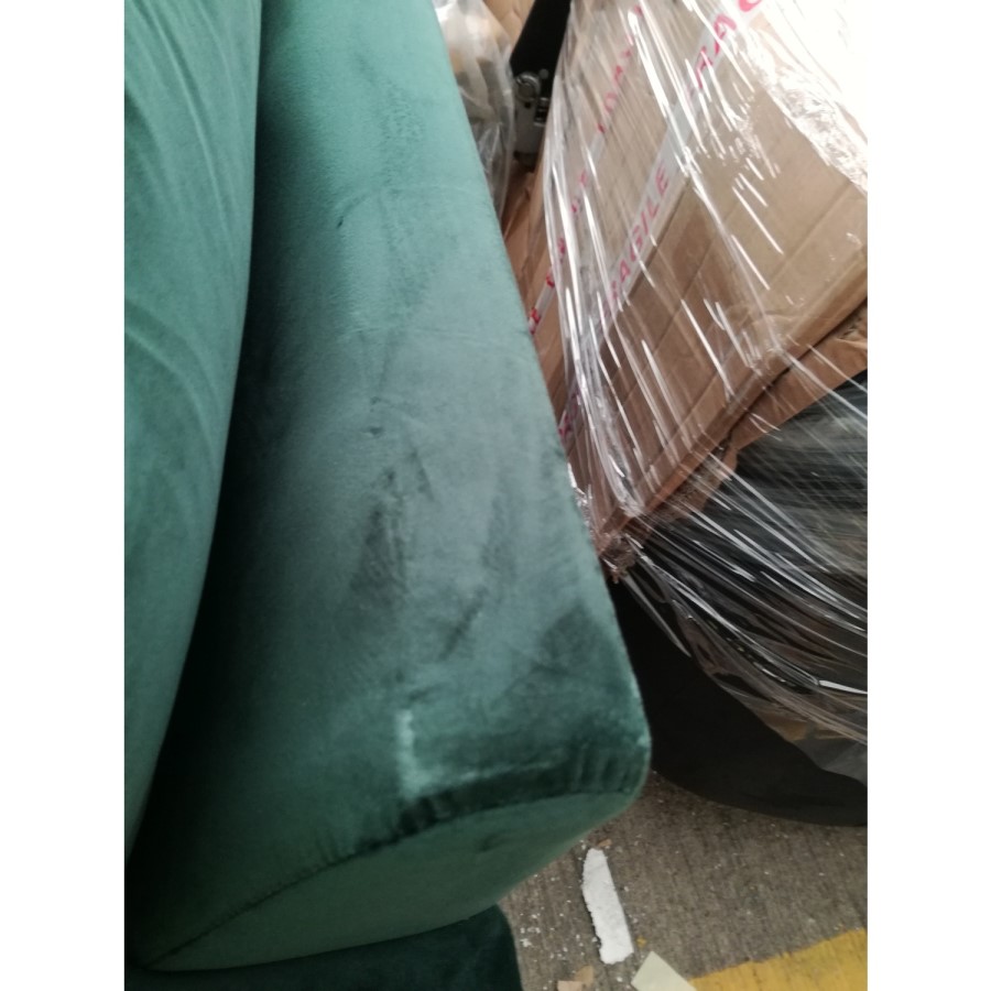 GRADE A2 - 2 Seater Pull Out Sofa Bed in Dark Green Velvet - Payton