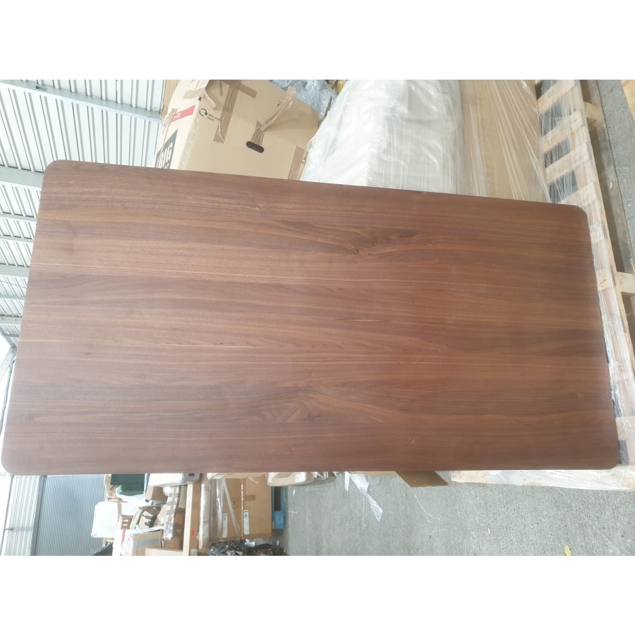 GRADE A3 - Walnut Dining Table with Black Metal Legs - Seats 6 - Cooper
