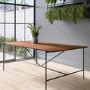 GRADE A3 - Walnut Dining Table with Black Metal Legs - Seats 6 - Cooper