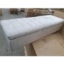 GRADE A2 - Safina Striped Top Ottoman Storage Bench in Silver Grey Velvet
