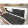 GRADE A2 - Safina Striped Top Ottoman Storage Bench in Silver Grey Velvet