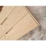 GRADE A2 - Mid-Century Modern Wide Chest of 6 Drawers with Legs in Light Wood - Saskia