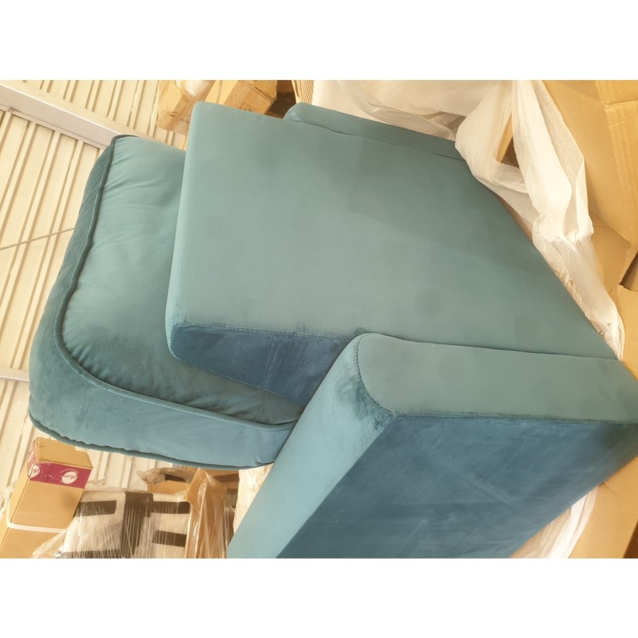 GRADE A2 - Teal Blue Velvet Armchair - Payton