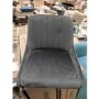 GRADE A2 - Charcoal Velvet Kitchen Stool with Back - 66cm - Macie