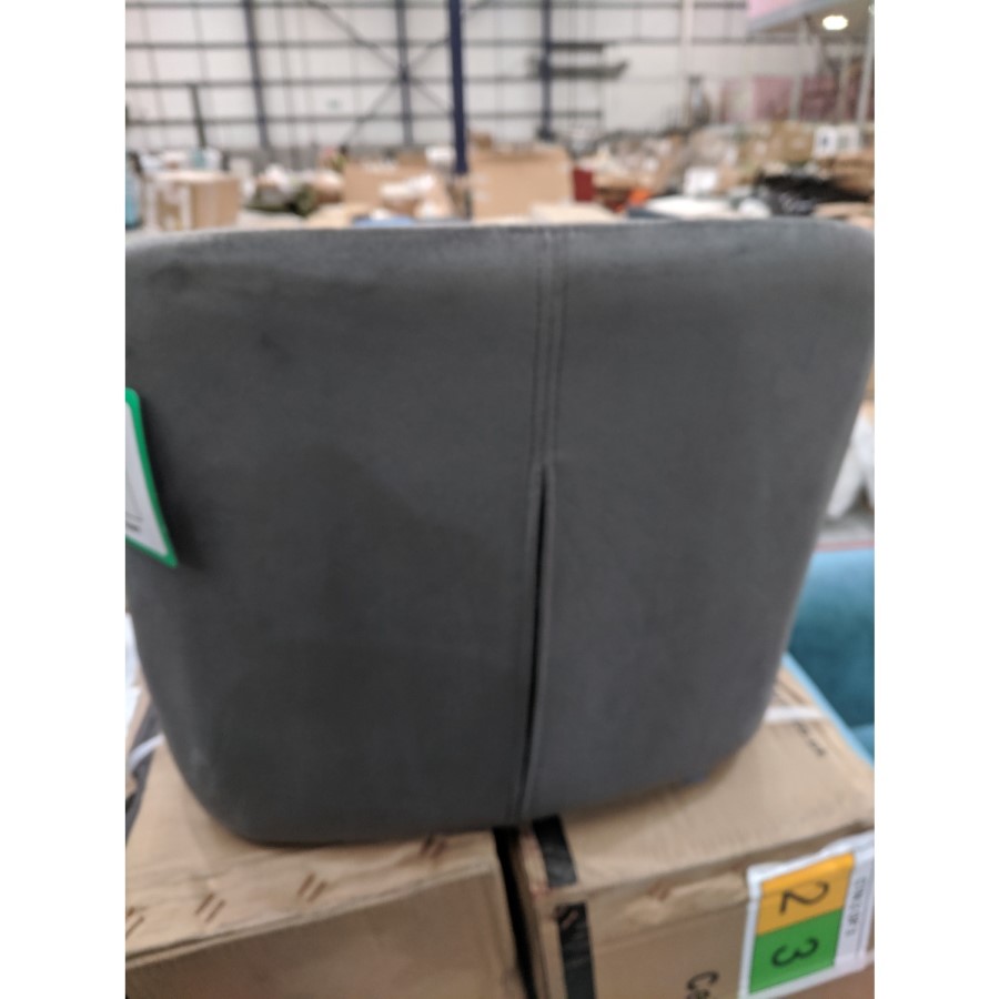 GRADE A2 - Charcoal Velvet Kitchen Stool with Back - 66cm - Macie