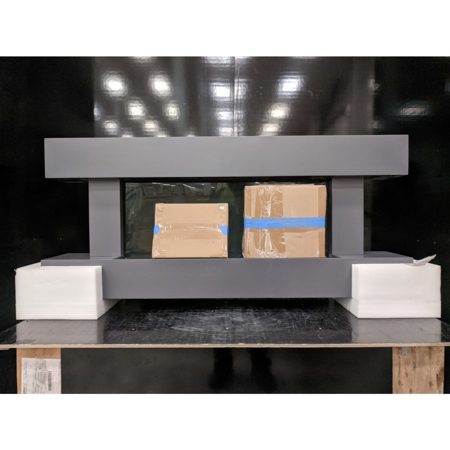 GRADE A2 - Grey Wall Mounted Electric Fireplace Suite with LED Lights - Amberglo