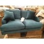GRADE A2 - Teal Blue Velvet 2 Seater Sofa - Payton