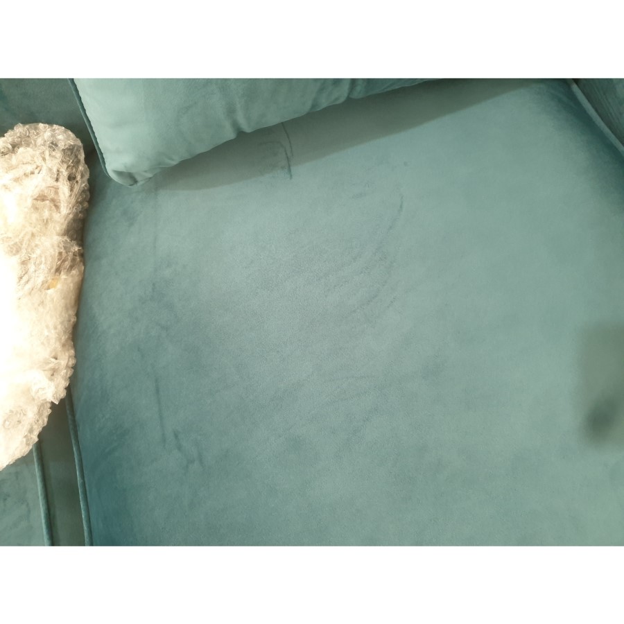 GRADE A2 - Teal Blue Velvet 2 Seater Sofa - Payton