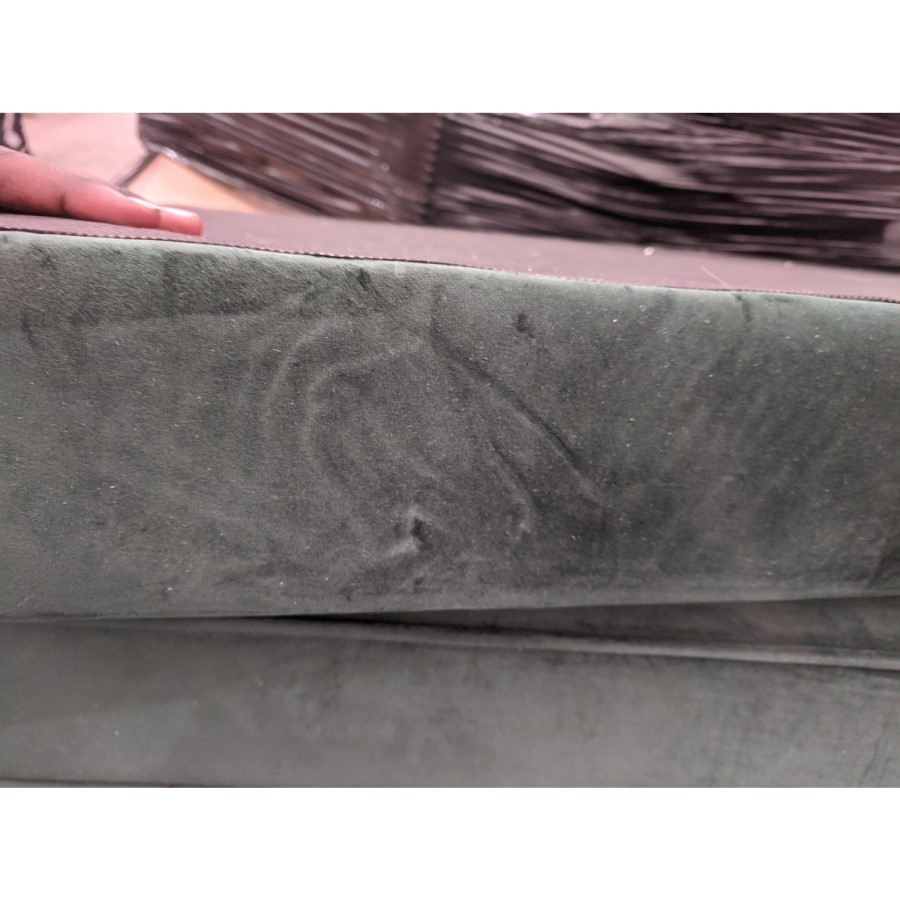 GRADE A2 - 3 Seater Right Hand Facing L Shaped Sofa in Dark Green Velvet - Payton