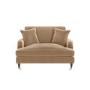 Beige Velvet Loveseat Armchair with Scatter Cushions - Payton