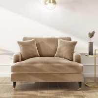 GRADE A2 - Beige Velvet Loveseat - Payton