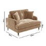 Beige Velvet Loveseat Armchair with Scatter Cushions - Payton