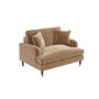 Beige Velvet Loveseat Armchair with Scatter Cushions - Payton