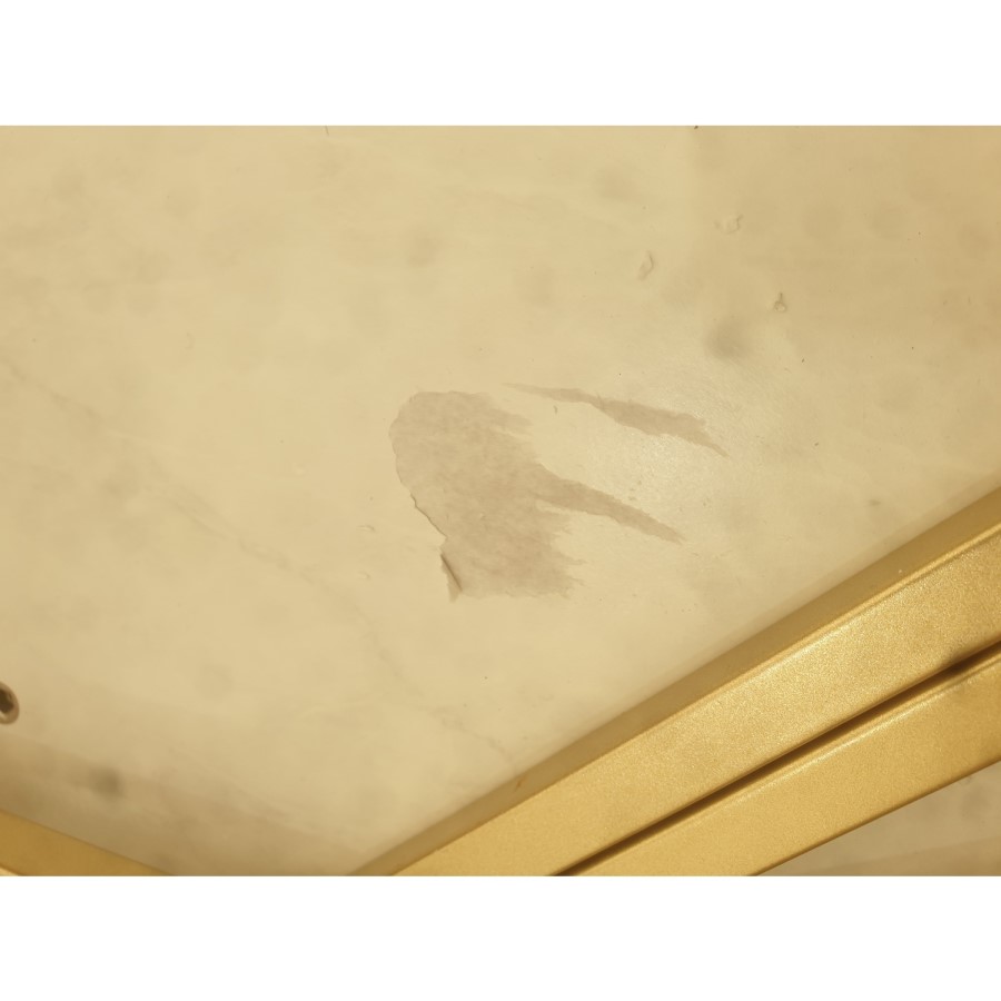 GRADE A2 - White Marble Hexagon Nest of 3 Tables with Gold Base - Foster