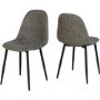 GRADE A1 - Seconique Pair of Athens Chairs in Grey Faux Leather