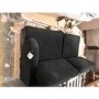 GRADE A2 - 3 Seater Left Hand Facing L Shaped Sofa in Black Velvet - Payton
