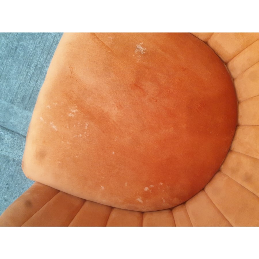 ALMOST PERFECT - Set of 2 Orange Velvet Tub Armchair Dining Chairs - Logan