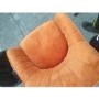 GRADE A2 - Set of 2 Orange Velvet Tub Armchair Dining Chairs - Logan