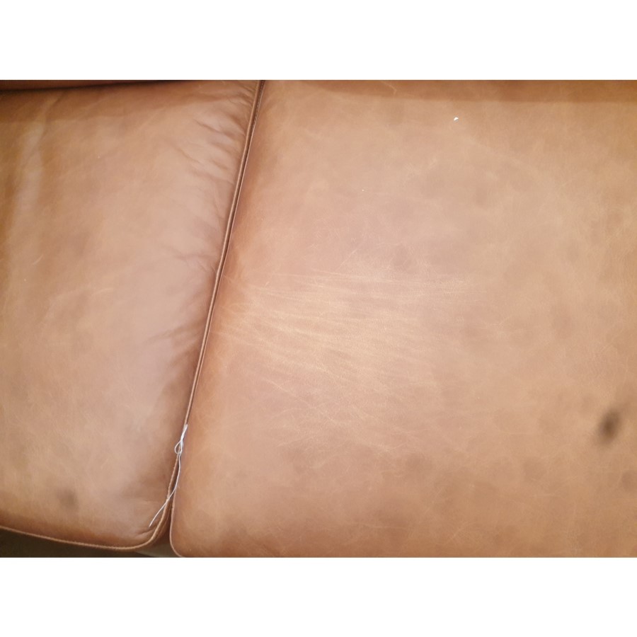 GRADE A2 - Brown Vintage Leather 2 Seater Sofa - Caspian House