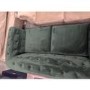 GRADE A2 - Green Velvet Chesterfield Pull Out Sofa Bed - Seats 3 - Bronte