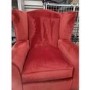 GRADE A2 - Burnt Orange Velvet Wingback Chair - Rupert