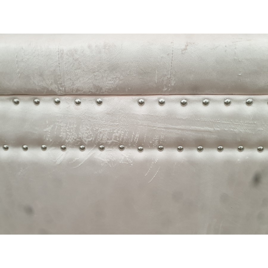 GRADE A2 - Safina Pink Velvet Ottoman Blanket Box with Stud Detail