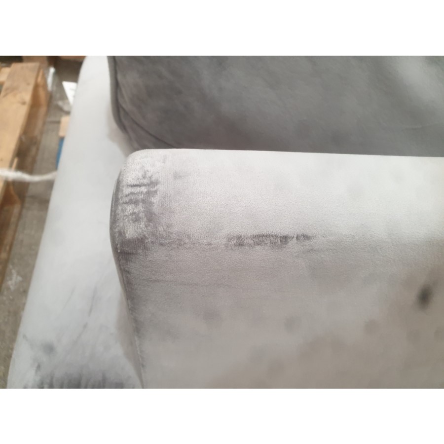 GRADE A2 - Silver Grey Velvet Armchair - Payton