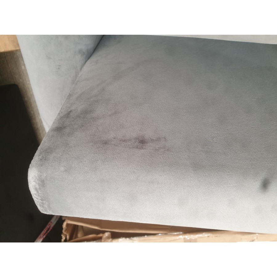 GRADE A2 - Silver Grey Velvet Armchair - Payton