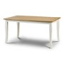 GRADE A2 - Davenport Ivory & Solid Oak Farmhouse Dining Table - Julian Bowen