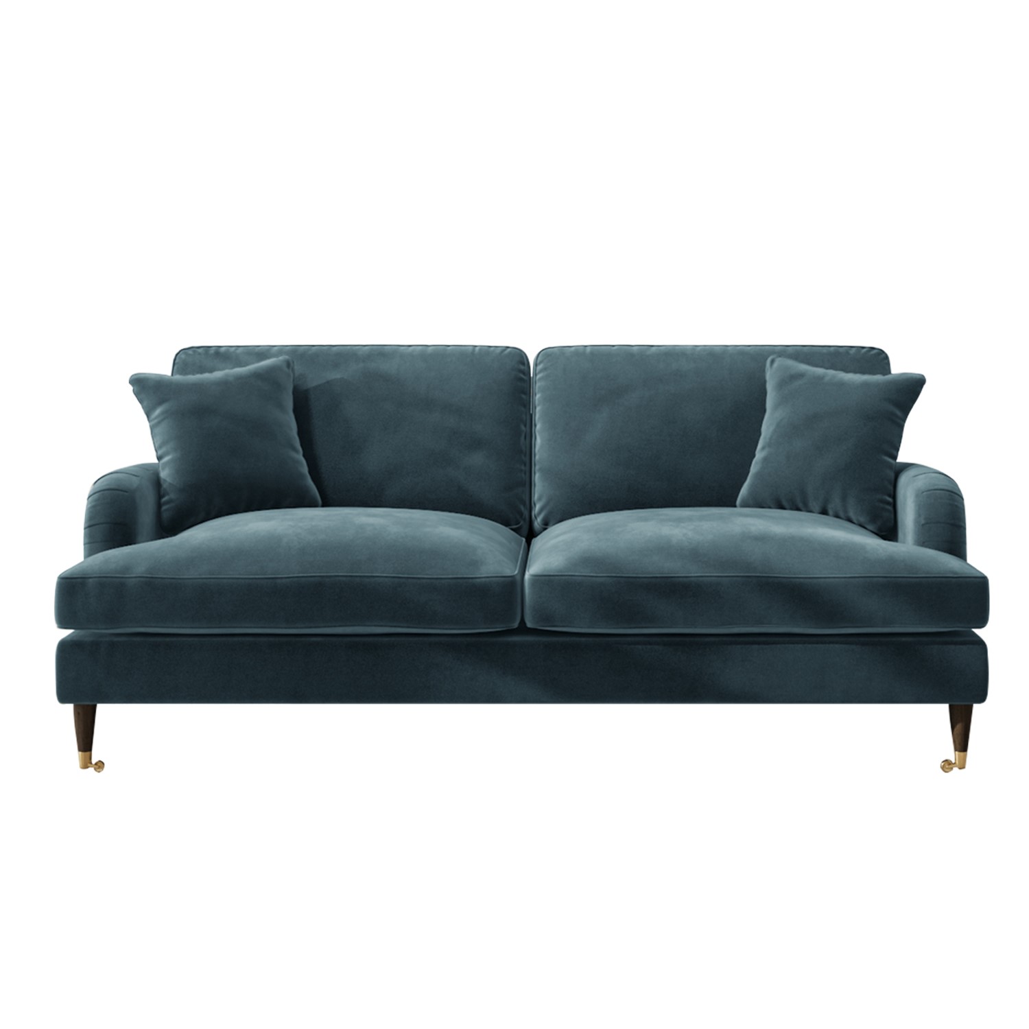 GRADE A2 Petrol Blue Velvet 3 Seater Sofa Payton Furniture123