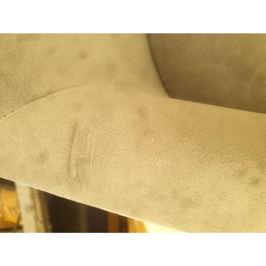 GRADE A2 - Light Grey Velvet Bar Stool with Back - 79cm - Maddy