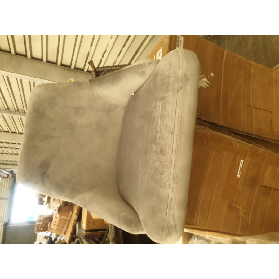 GRADE A2 - Light Grey Velvet Bar Stool with Back - 79cm - Maddy