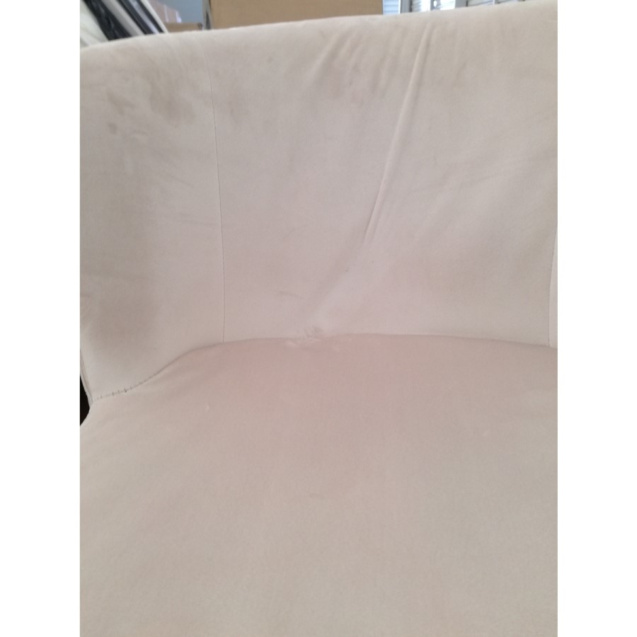 GRADE A2 - Beige Velvet Pleated Swivel Office Chair - Holly
