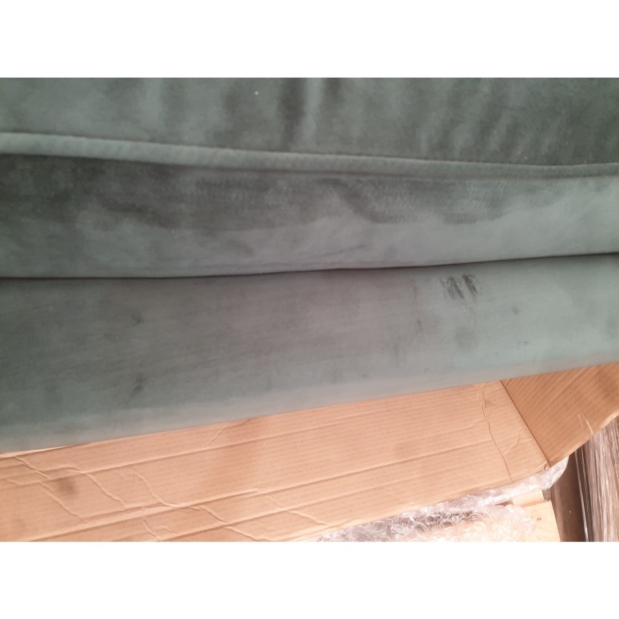 GRADE A2 - 3 Seater Right Hand Facing L Shaped Sofa in Dark Green Velvet - Payton