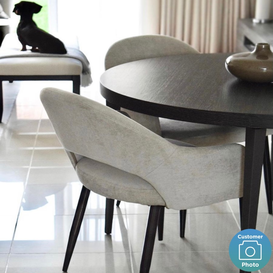 GRADE A1 - Beige Fabric Dining Chairs - Set of 2 - Colbie