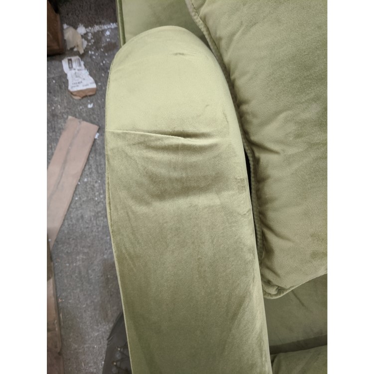 GRADE A2 - Olive Green Velvet Loveseat - Payton