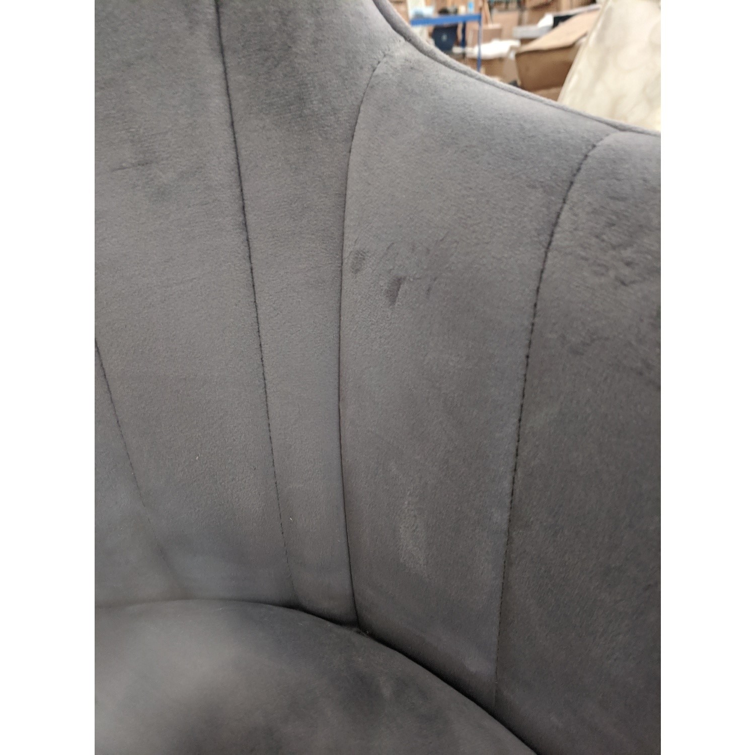 GRADE A2 Set of 2 Grey Velvet Dining Tub Chairs Logan Furniture123