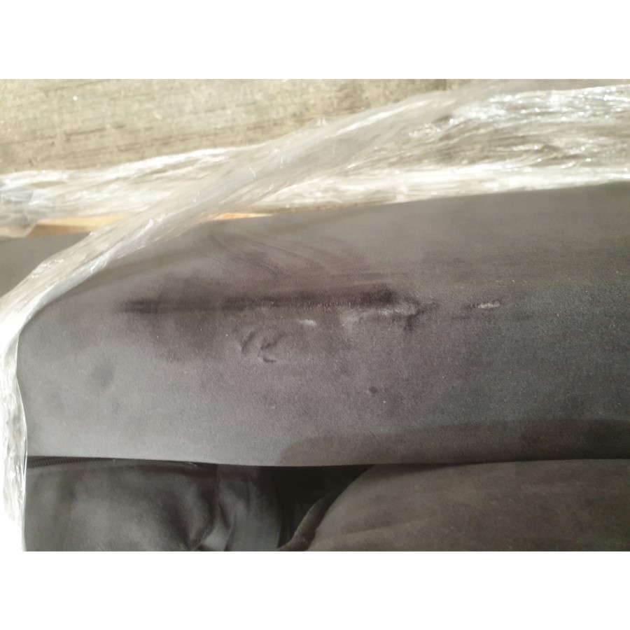 GRADE A2 - Charcoal Grey Velvet 3 Seater Sofa - Payton
