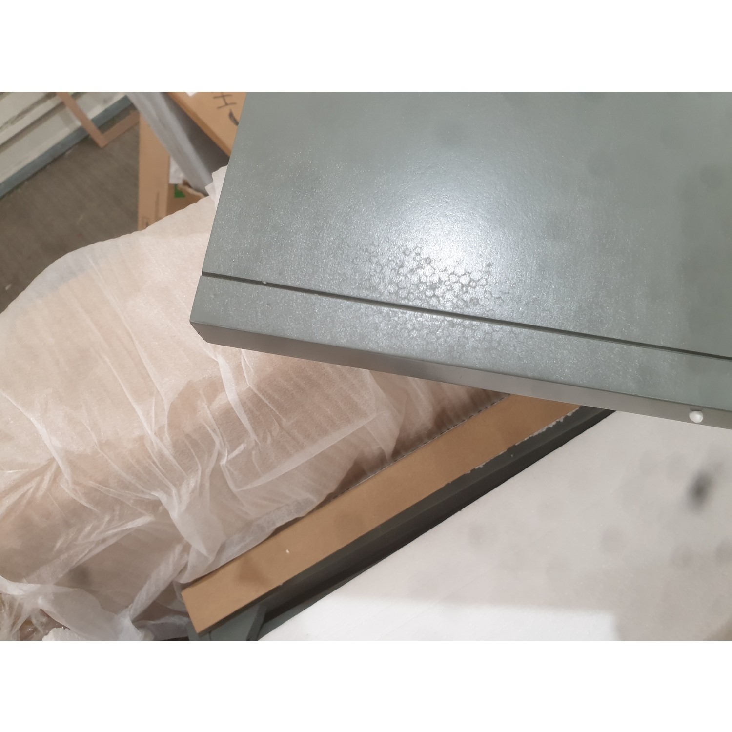 GRADE A2 Narrow Grey Console Table with Drawers Elms Furniture123