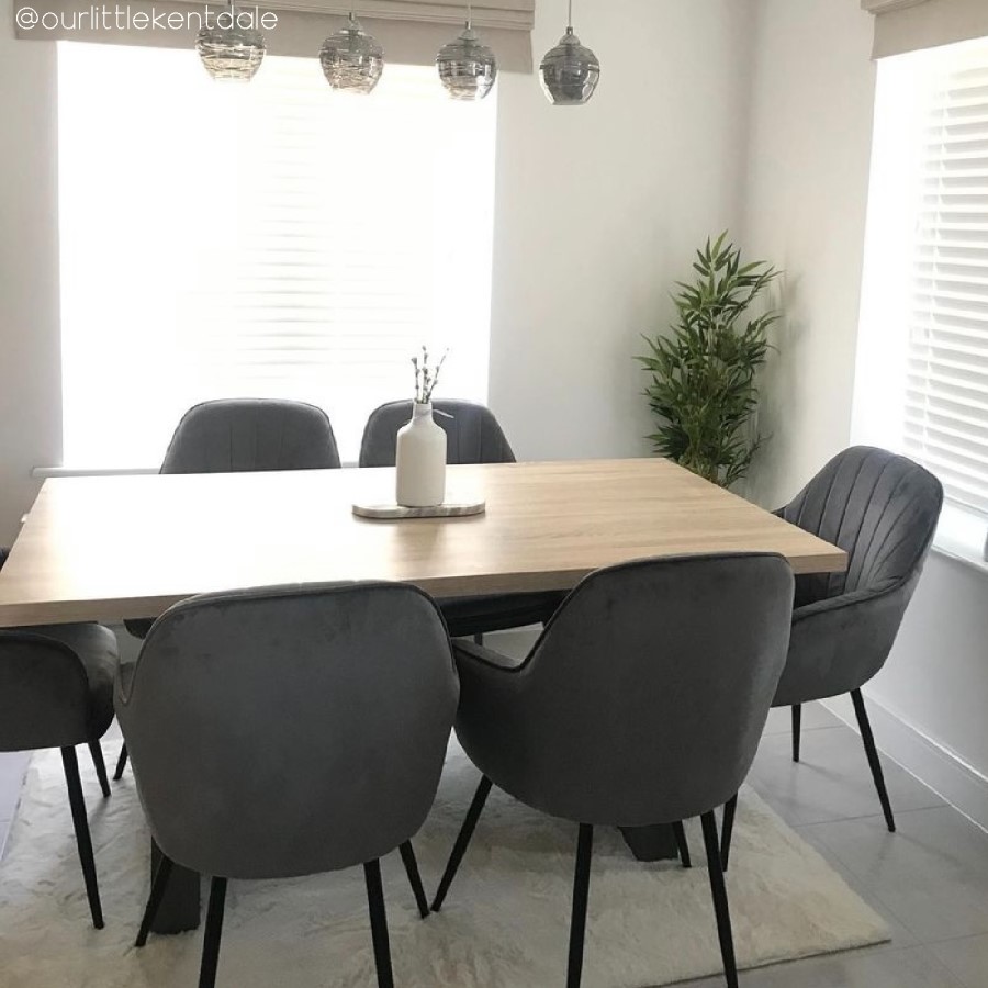 GRADE A2 - Set of 2 Grey Velvet Dining Tub Chairs - Logan