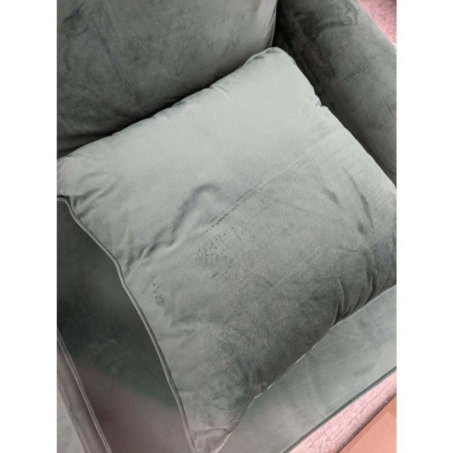 GRADE A2 - Dark Green Velvet 2 Seater Sofa - Payton