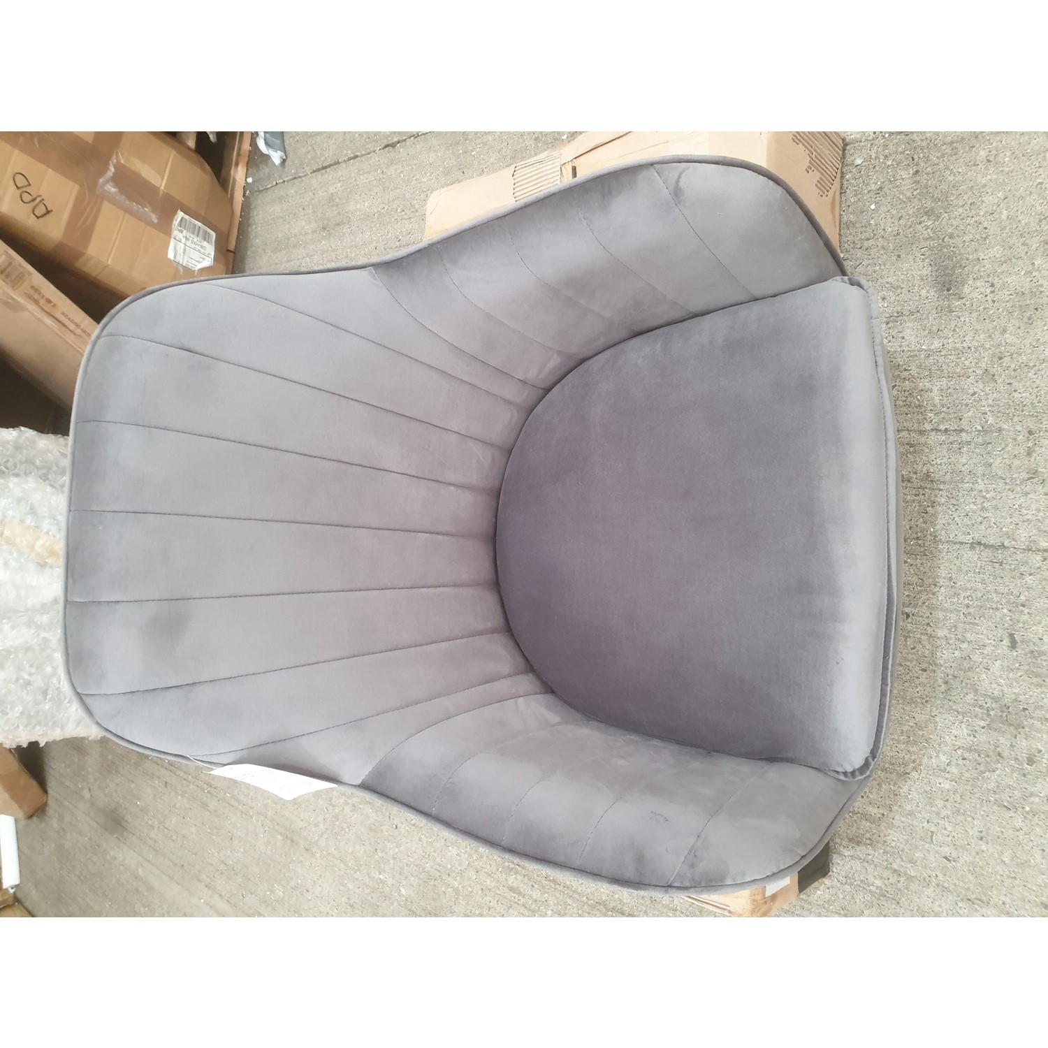 GRADE A2 Set of 2 Grey Velvet Dining Tub Chairs Logan Furniture123