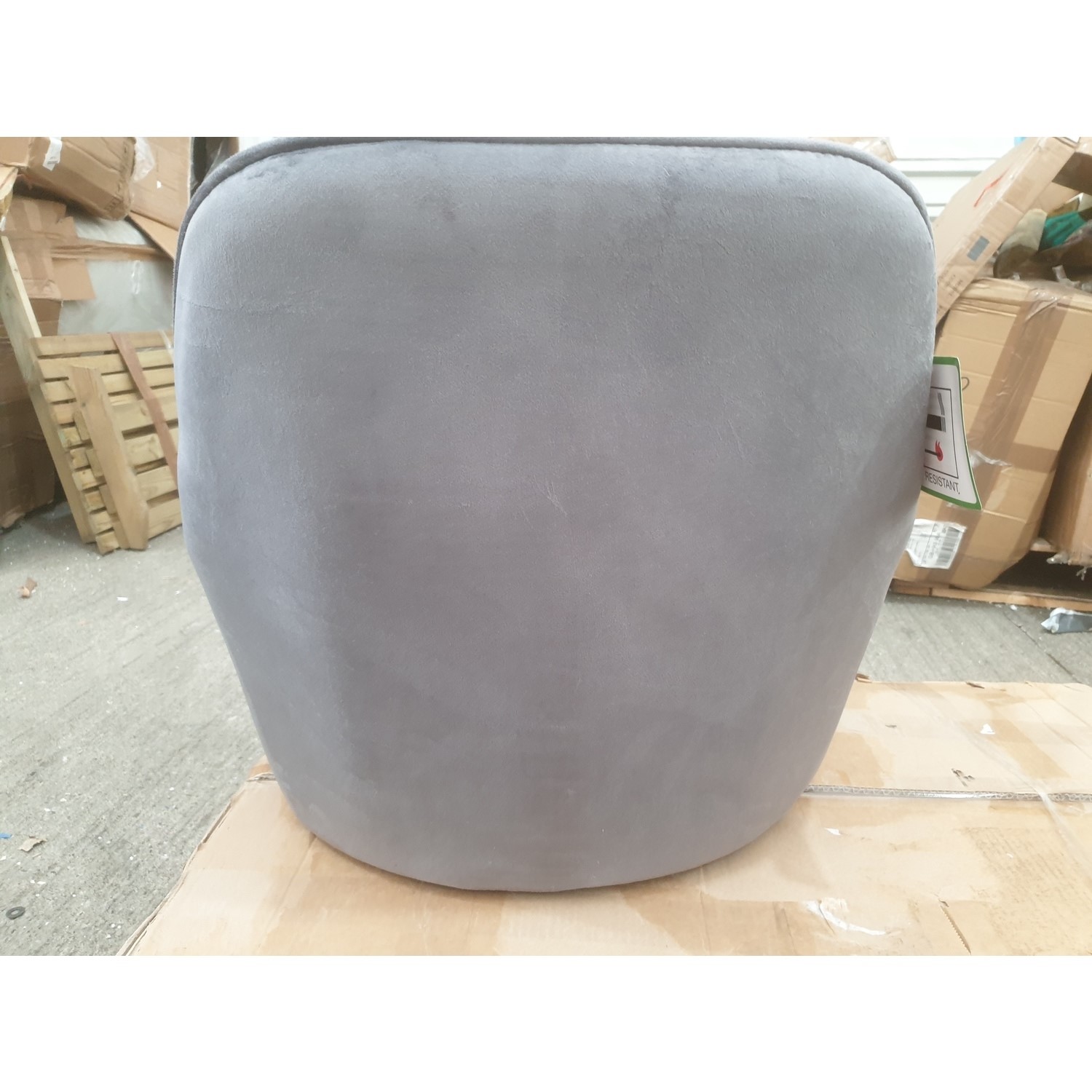 GRADE A2 Set of 2 Grey Velvet Dining Tub Chairs Logan Furniture123