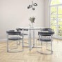 GRADE A2 - Grey Velvet Cantilever Dining Armchair - Alana Boutique