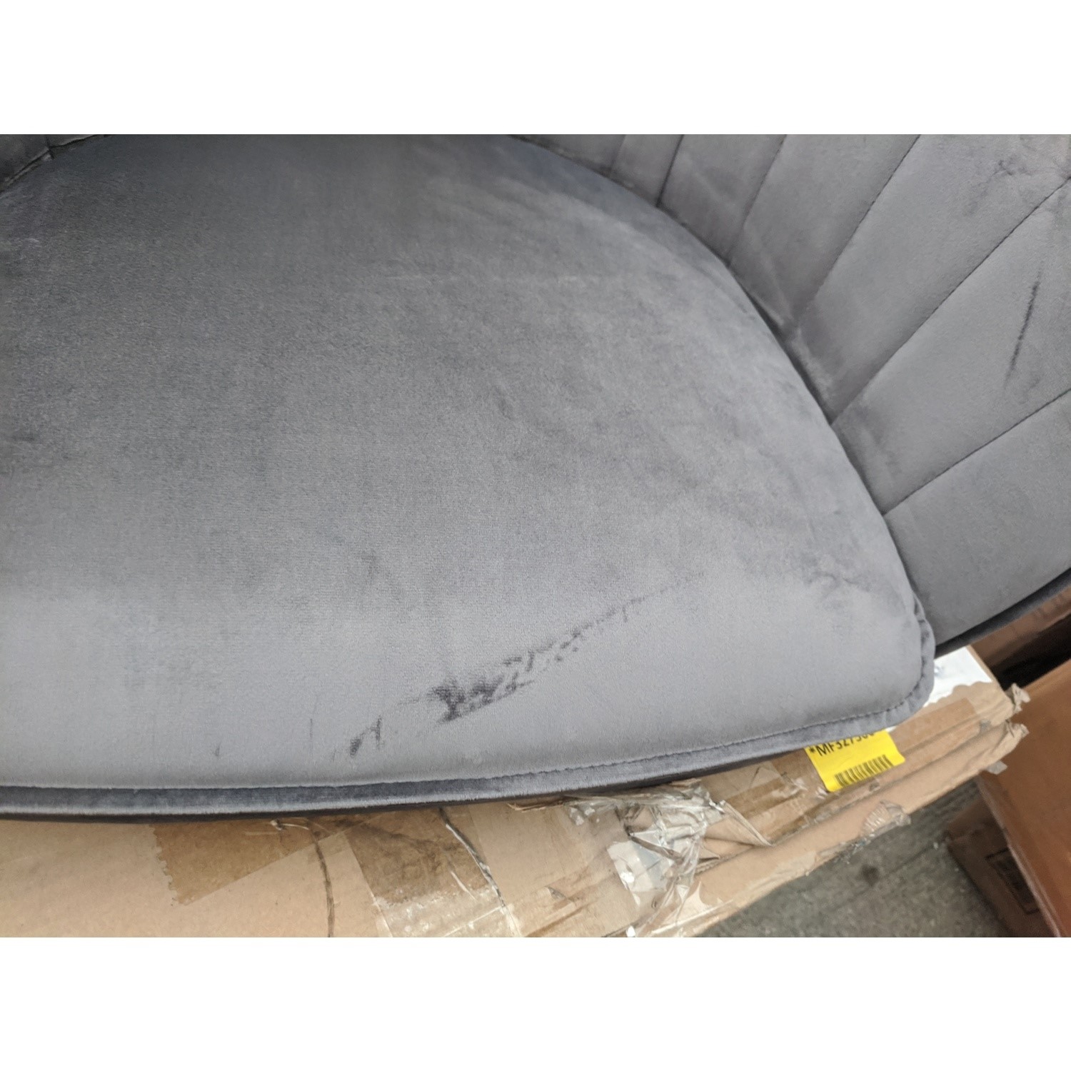 GRADE A2 Set of 2 Grey Velvet Dining Tub Chairs Logan Furniture123