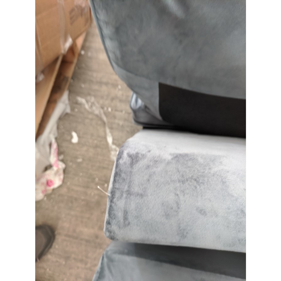 GRADE A2 - 3 Seater Right Hand Facing L Shaped Sofa in Petrol Blue Velvet - Payton