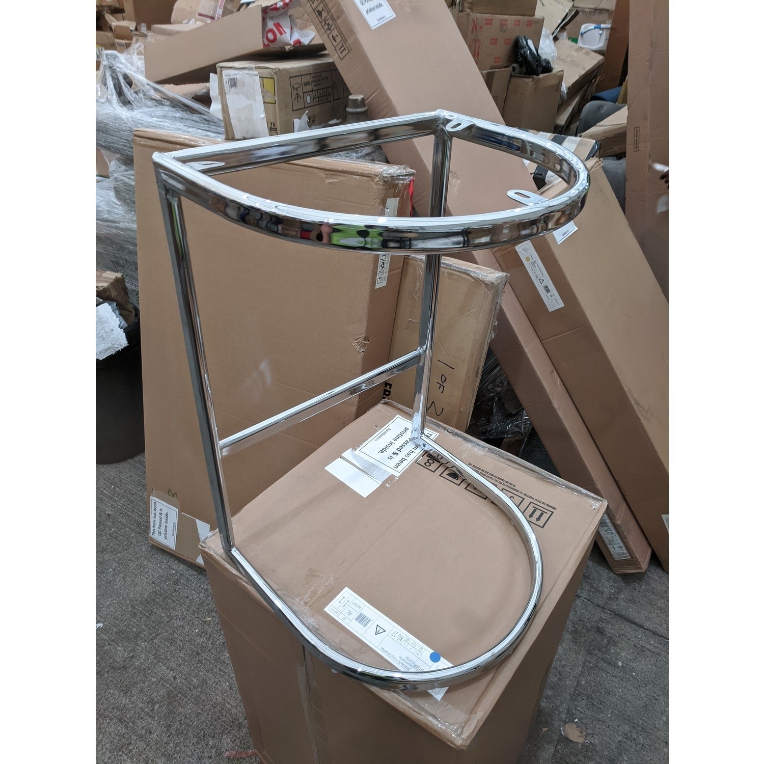 GRADE A2 Grey Velvet Kitchen Stool 66cm Stella Furniture123