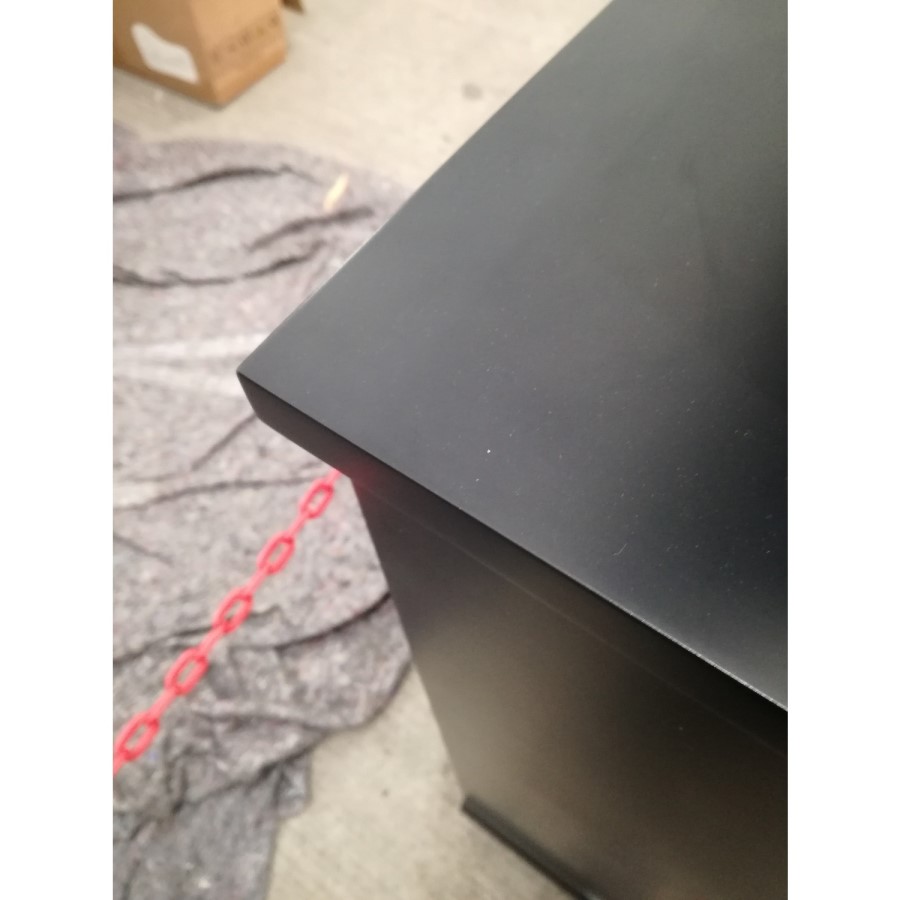 GRADE A2 - Tall Black Painted Chest of 5 Drawers - Georgia