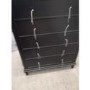 GRADE A2 - Tall Black Painted Chest of 5 Drawers - Georgia