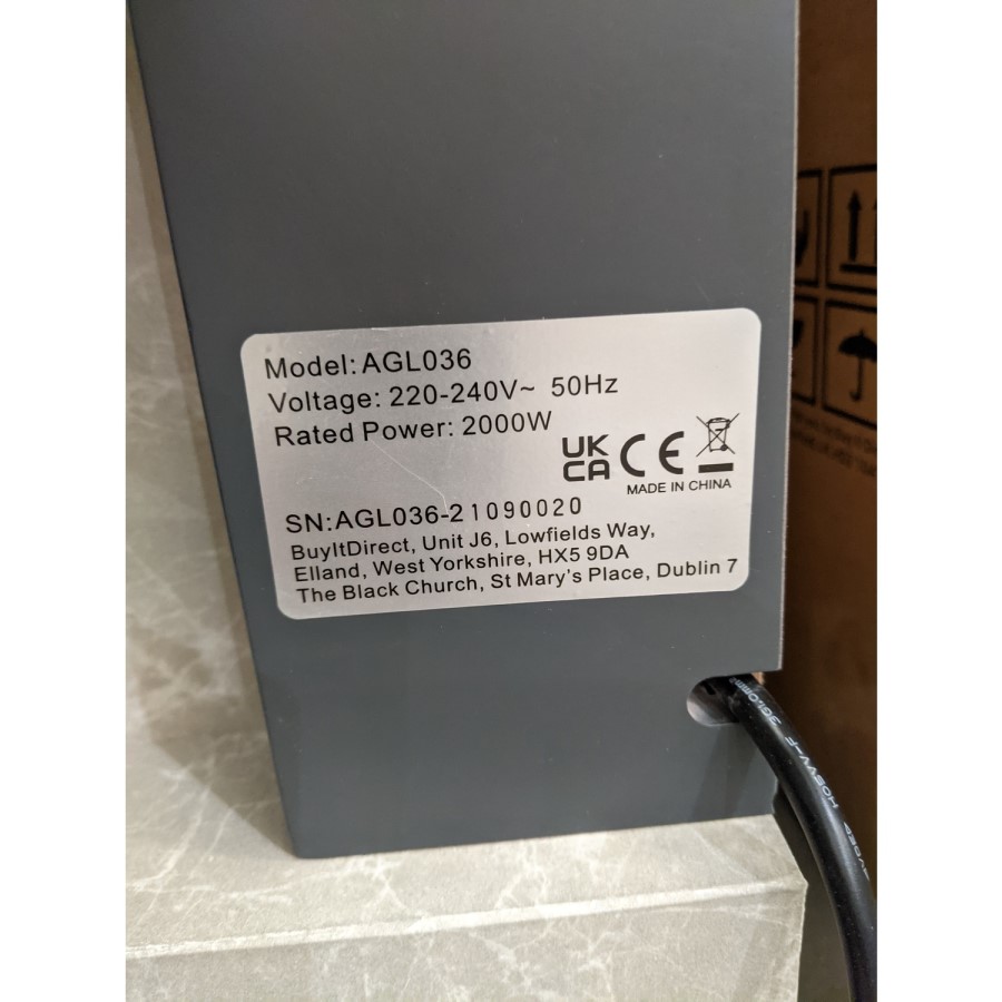 GRADE A2 - Beige Concrete Effect Freestanding Alexa Electric Fireplace - Amberglo